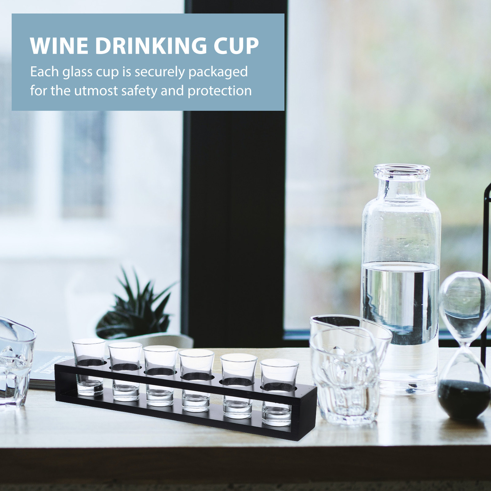 طقم أكواب نبيذ مع حامل خشبي، و - مراجعة Home Bar Set وسعره