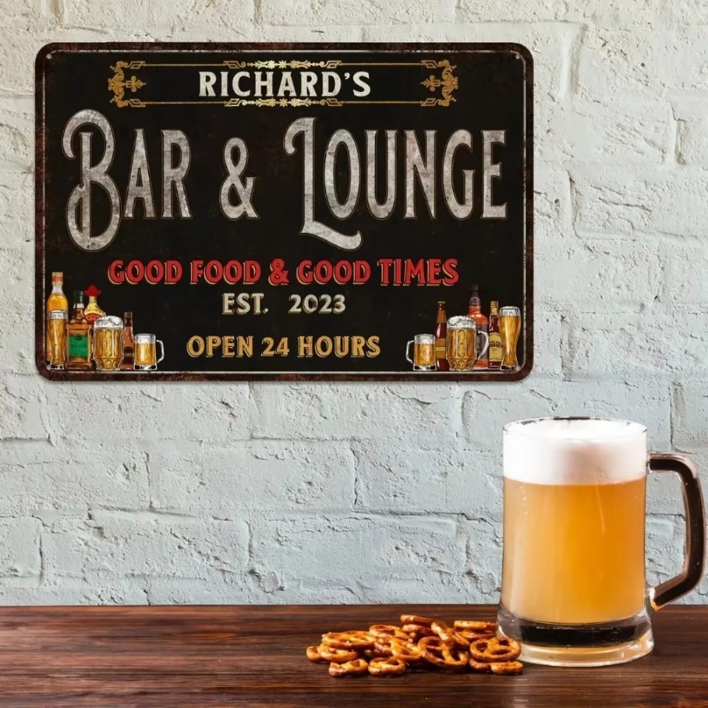 لوحة حائط معدنية مخصصة بنص شخص - مراجعة Home Bar Lounge وسعره